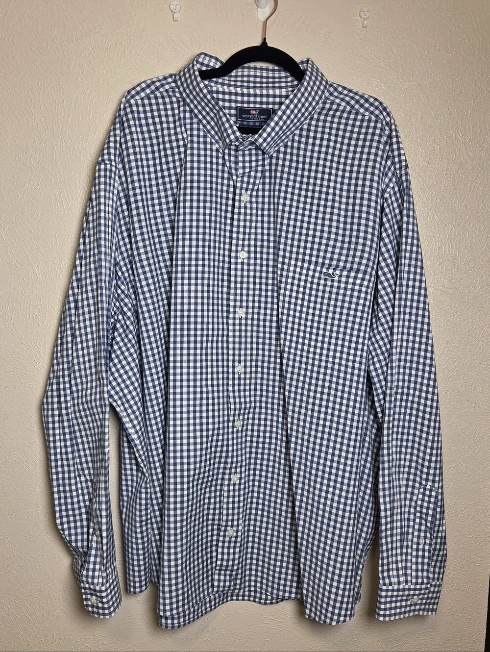 Vineyard Vines Classic Fit Tucker Shirt Blue White Checker Gingham Men's 4X